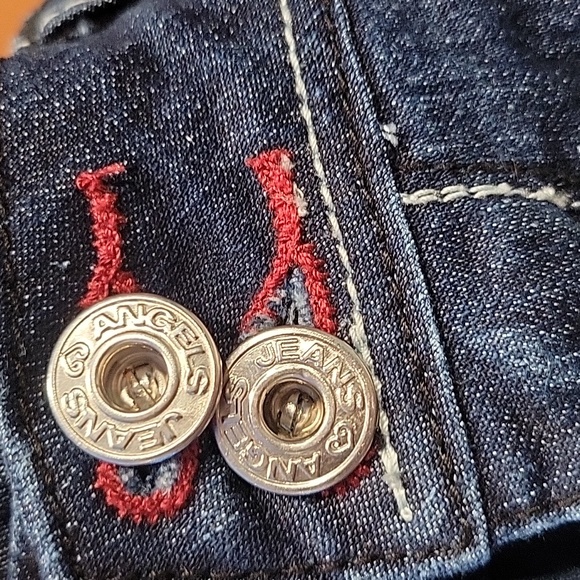 Angels Jeans cuffed capri length Juniors size 7 cotton spandex polyester Denim - Picture 8 of 8